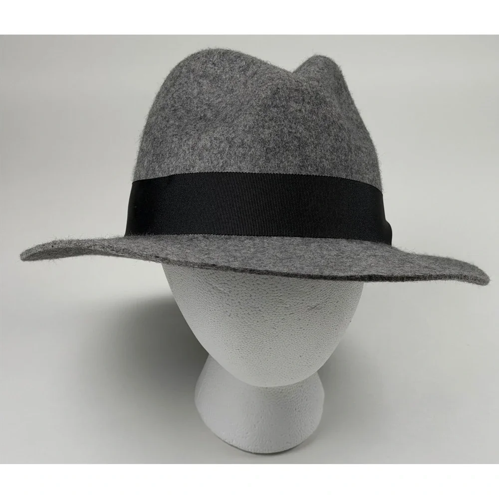 Banana Republic Wool Grey Fedora Hat Unisex Size L/XL